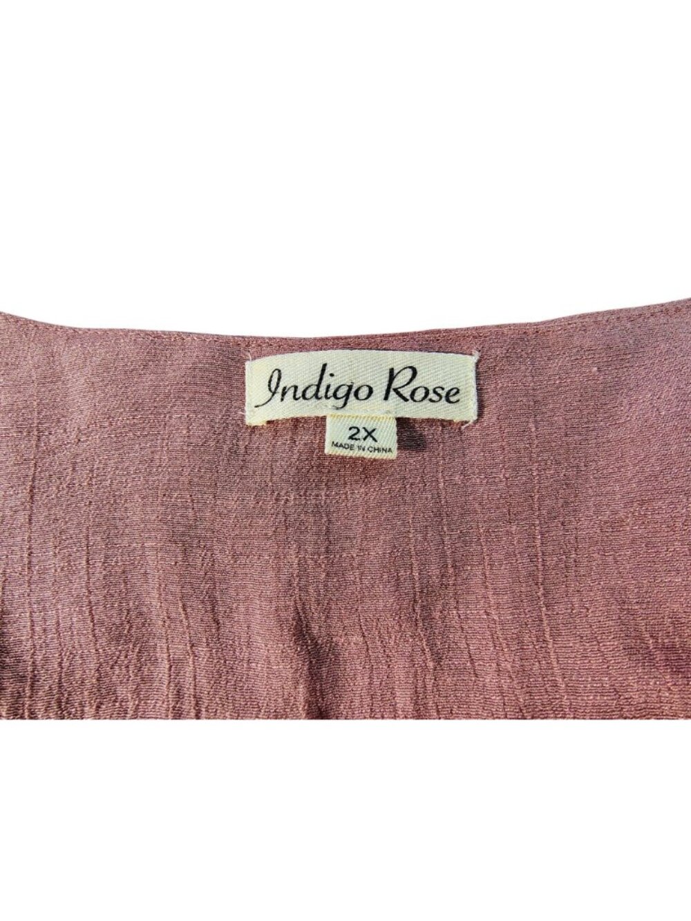 Indigo Rose Womens Mauve Textured 3/4 Sleeve Dress 2X Relaxed fit Lightweight - Picture 7 of 10